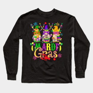 Mardi Gras Gnomes Outfit Squad Mardi Gras 2024 Long Sleeve T-Shirt
